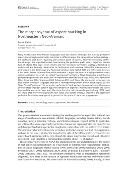 The morphosyntax of aspect stacking in Northeastern Neo