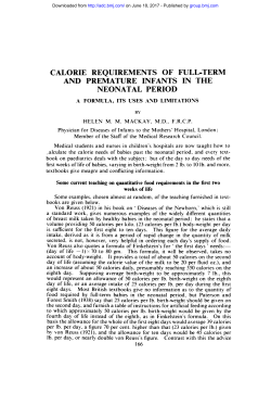 calorie requirements of full-term - Archives of Disease in Childhood
