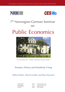 Public Economics - CESifo Group Munich