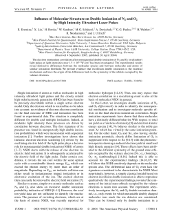 Influence of Molecular Structure on Double Ionization of N2 and O2