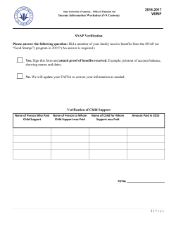 SNAP Verification Please answer the following question: Did a