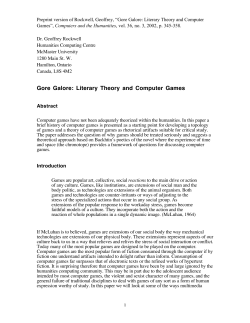 Gore Galore: Literary Theory and Computer