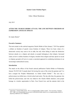 After the Charlie Hebdo Attack: The Line between Freedom of