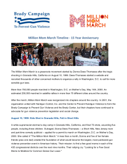 Million Mom March Timeline - Brady Campaign to Prevent Gun