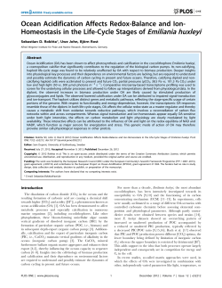 Ocean Acidification Affects Redox-Balance and Ion