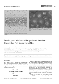 Crosslinked Poly(isobutylene) Gels