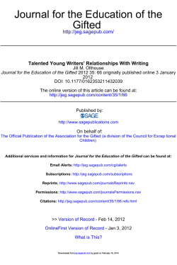 Gifted Journal for the Education of the