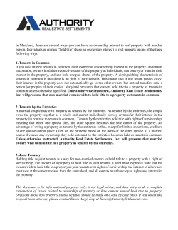 Title Fact Sheet - Authority Real Estate Settlements