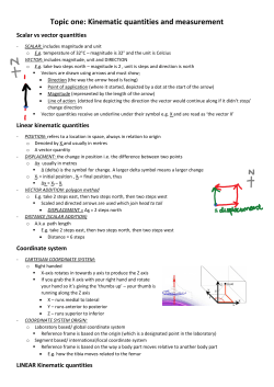 Topic one: Kinematic quantities and measurement