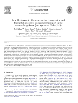 Late Pleistocene to Holocene marine transgression and