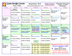 September 2014 Time to Play!