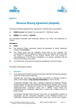 Revenue Sharing Agreement (template)