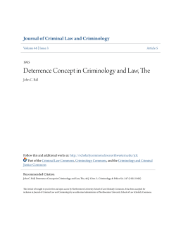 Deterrence Concept in Criminology and Law, The