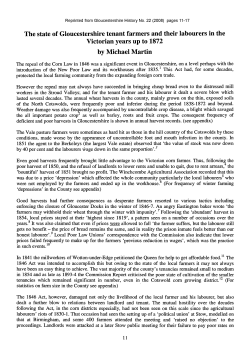 The state of Gloucestershire tenant farmers and their labourers in