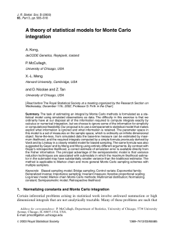 A theory of statistical models for Monte Carlo integration