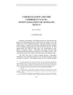 cybertaxation and the commerce clause: entity