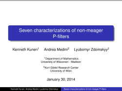 Seven characterizations of non-meager P