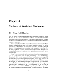 Methods of Statistical Mechanics I
