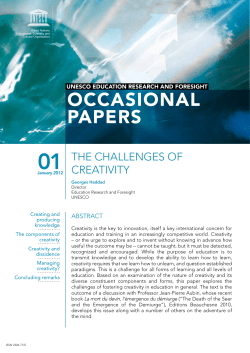 The Challenges of creativity - UNESDOC