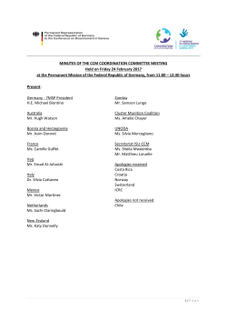 Minutes of meeting of the Coordination Committee