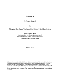 Marginal Tax Rates, Work, and the Nation`s Real