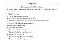 Chapter 4 Introduction to Dislocations