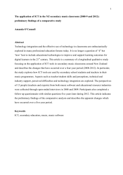 The application of ICT in the NZ secondary music classroom (2008