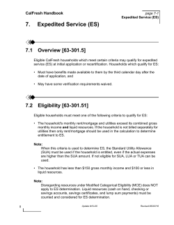 7. Expedited Service (ES)