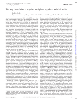 The lung in the balance: arginine, methylated arginines - AJP-Lung