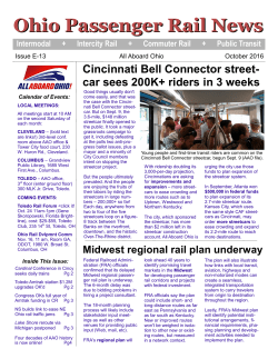 Ohio Passenger Rail News