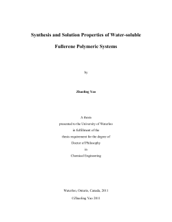 Synthesis and Solution Properties of Water