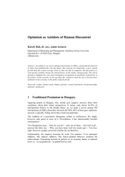 Optimism as Antidote of Human Discontent