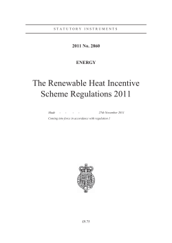 The Renewable Heat Incentive Scheme