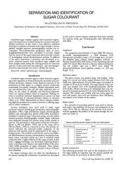 separation and identification of sugar colourant