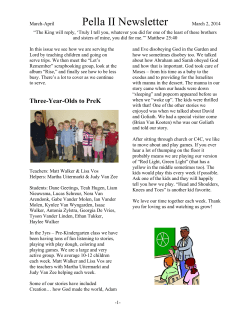 Pella II Newsletter - Second Christian Reformed Church