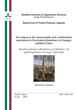 Swedish University of Agricultural Sciences Department of Forest