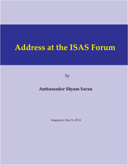 Address at the ISAS Forum