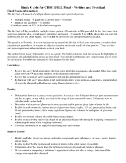 Study Guide for CHM 151LL Final &ndash; Written and Practical