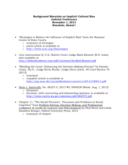 Background Materials on Implicit Cultural Bias Judicial Conference