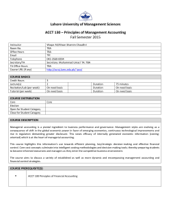 ACCT 130 - Principles of Management Accounting