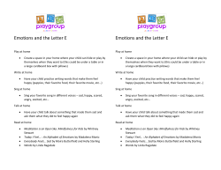 Emotions and the Letter E Emotions and the Letter E
