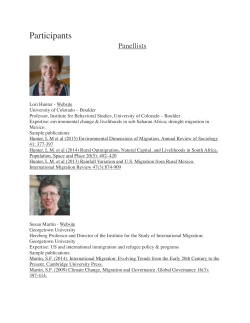 Participants - Laurier Environmental Migration Workshop