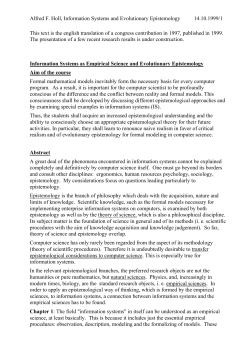 Computer Science in Economics and Evolutionary Epistemology