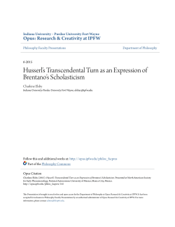 Husserl`s Transcendental Turn as an Expression of