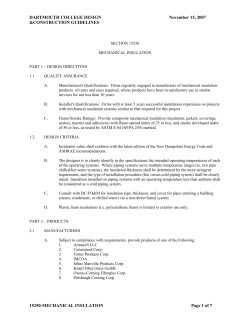 section 15250 mechanical insulation