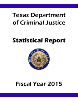 Texas Department of Criminal Justice Statistical Report Fiscal Year