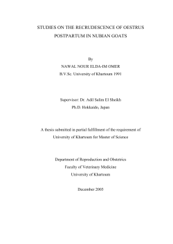 studies on the recrudescence of oestrus postpartum in nubian goats