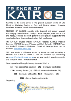 KAIROS is the name given to the project outreach works of Life