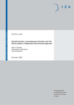 Benefit Duration, Unemployment Duration and Job Match Quality