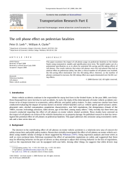 The cell phone effect on pedestrian fatalities - Rutgers